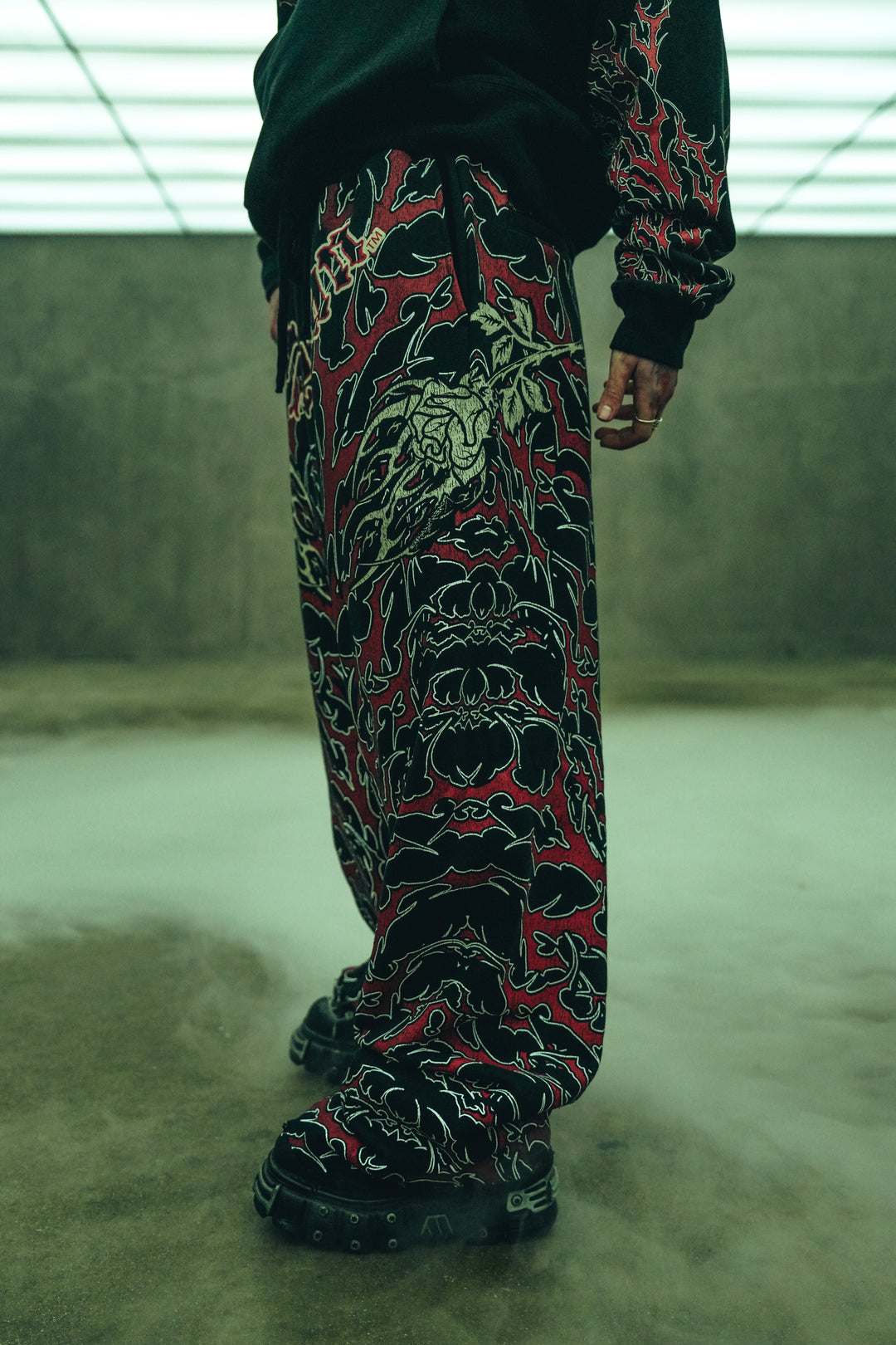 Red Death Wraith Baggy Pants in Black