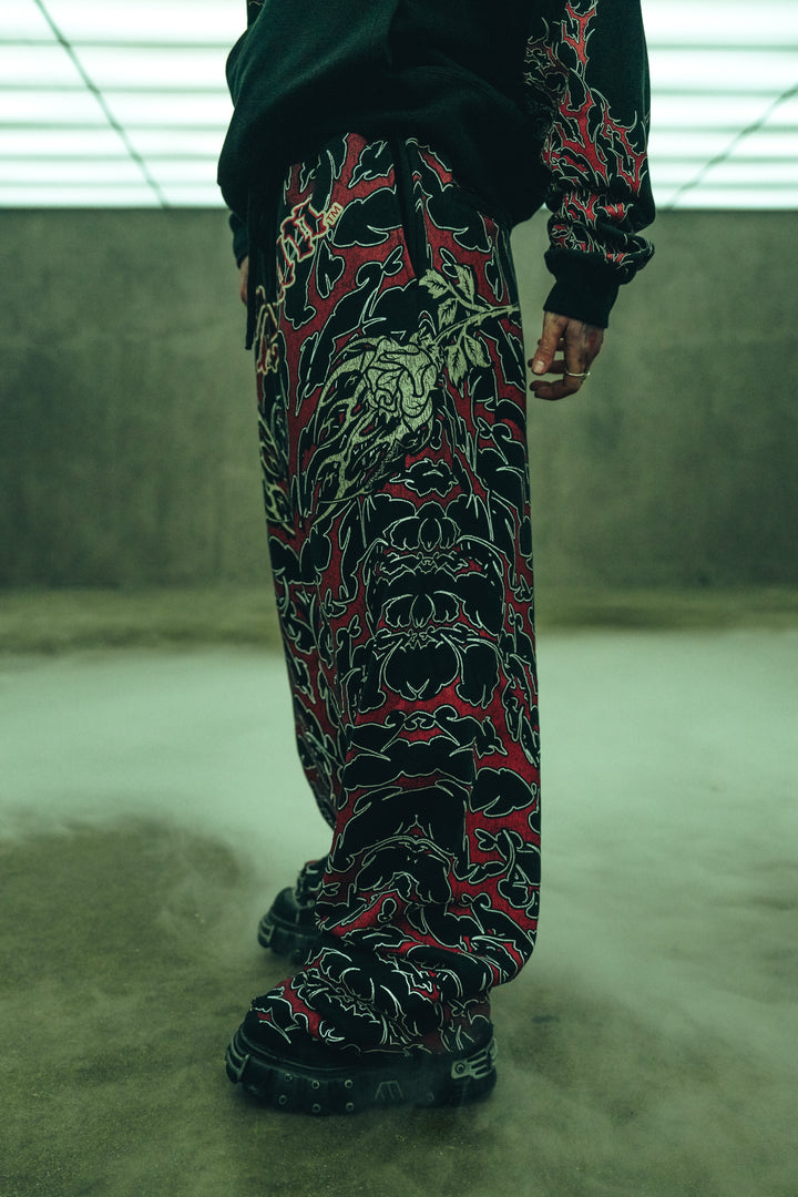 Red Death Wraith Baggy Pants in Black