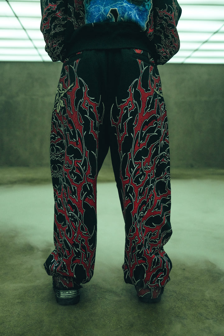 Red Death Wraith Baggy Pants in Black