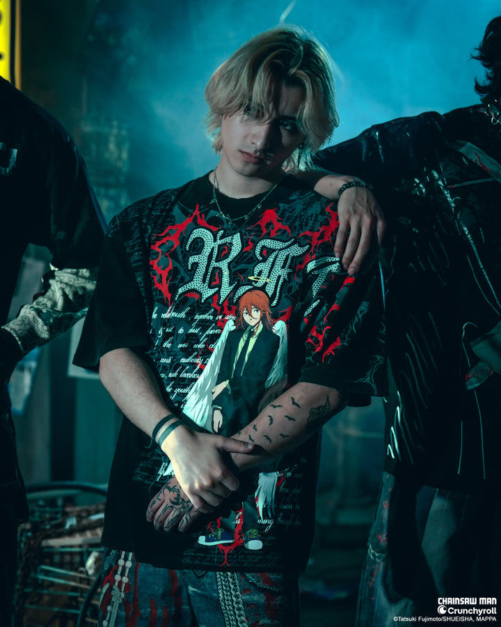 Angel Devil 199X Oversized Tee in Vintage Black