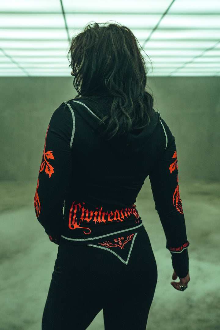 Noir Couture Pookie Zip Up Hoodie in Black