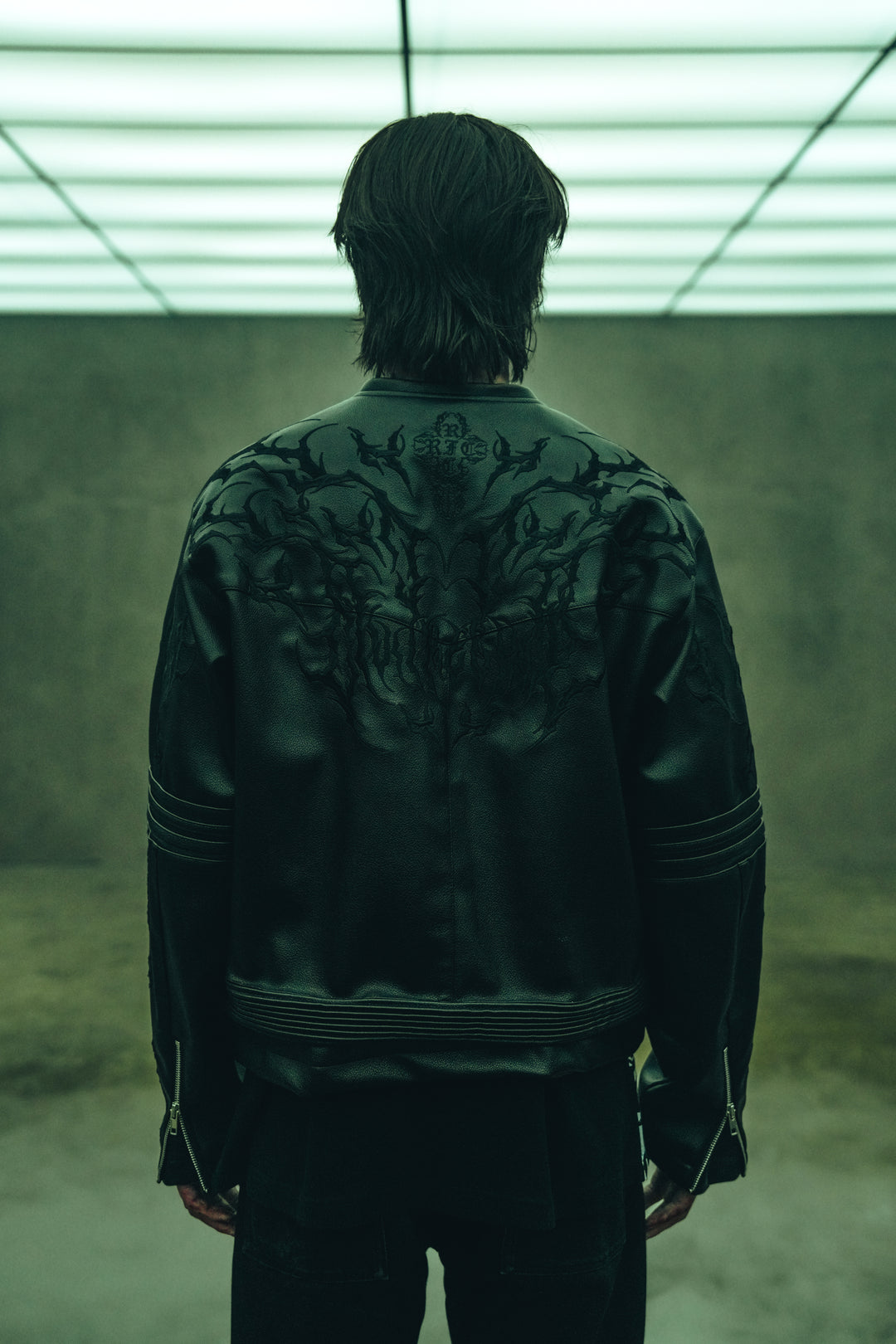 Blackthorn Hell Patch Biker Jacket in Black