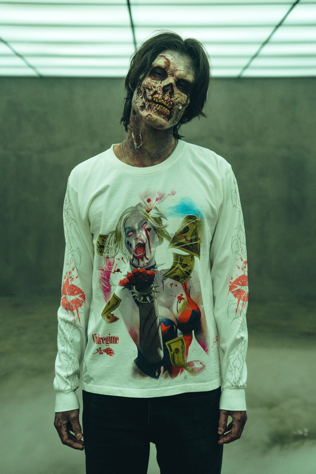 Mad Love Money Midnight L/S Tee in White