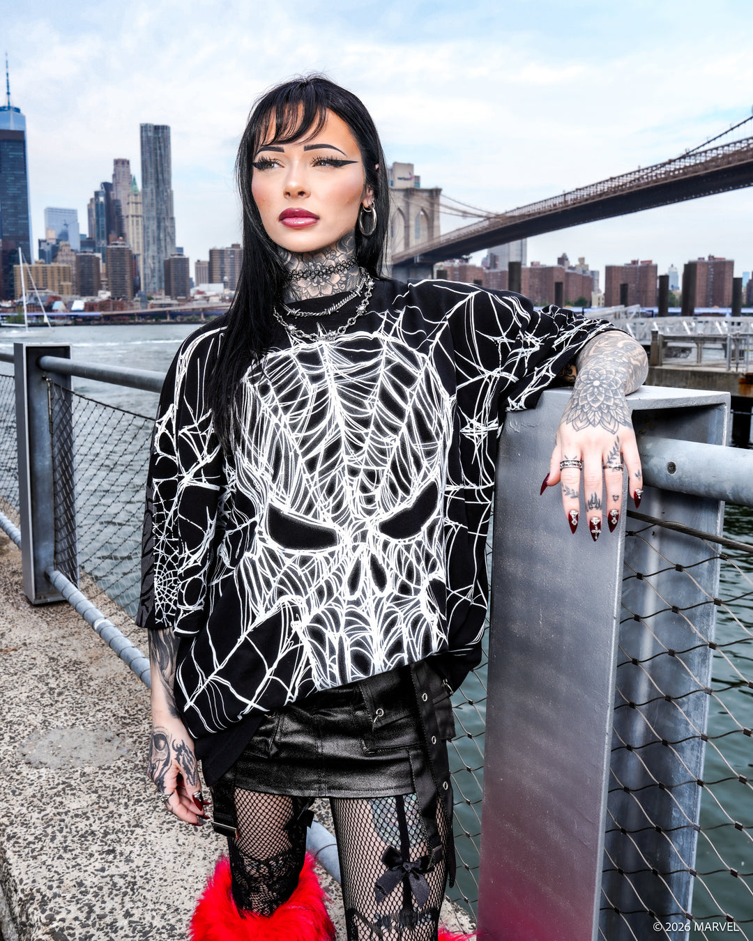 Terror And Punish American Classic Oversized Tee in Black