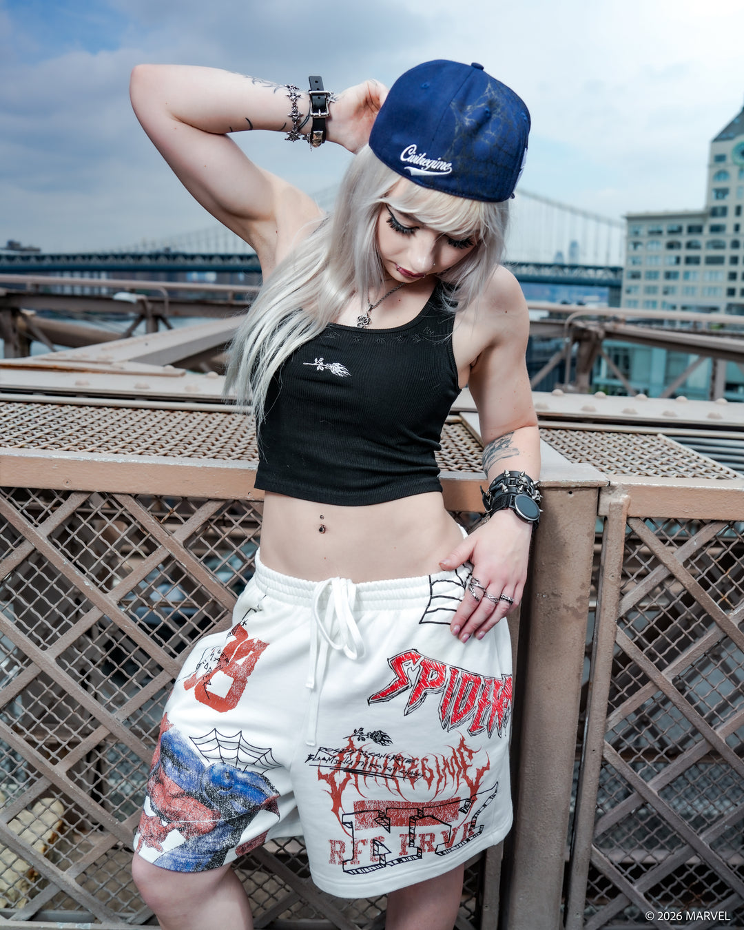 Team Spidey Thorns Baggy Shorts in Butter
