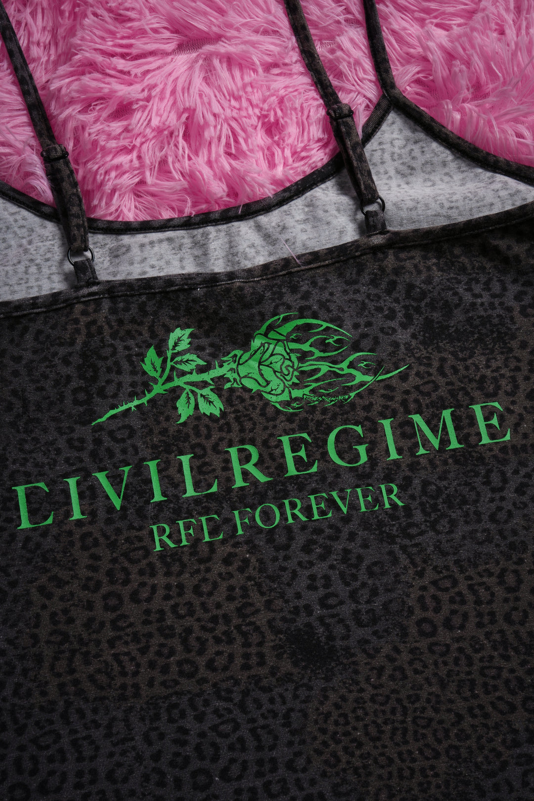 Green Roses Cami Shirt in Black