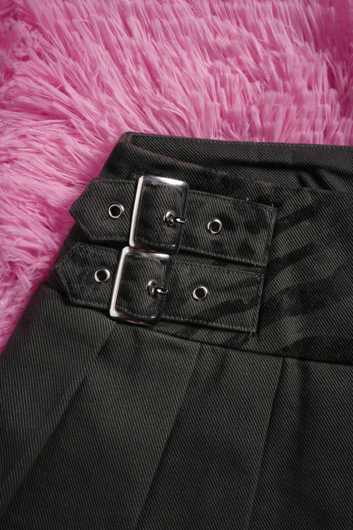 Detention Doll Mini Pleated Skirt in Black