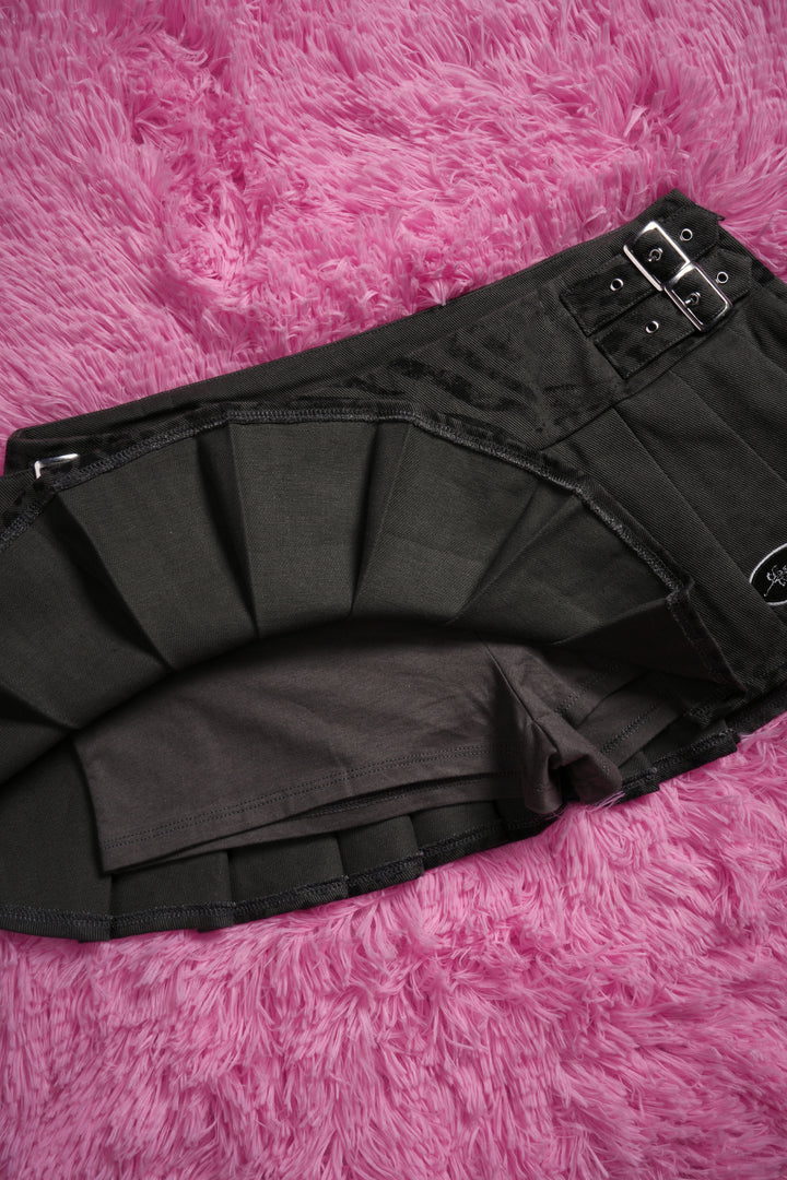 Detention Doll Mini Pleated Skirt in Black