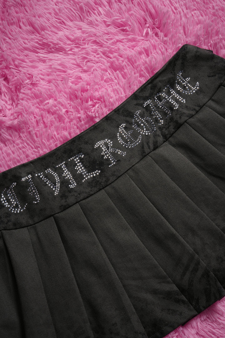 Detention Doll Mini Pleated Skirt in Black