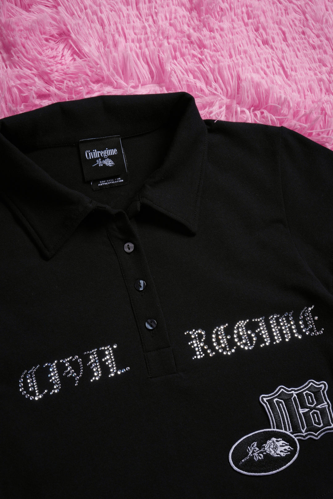 Detention Brat Mini Cropped Polo in Black