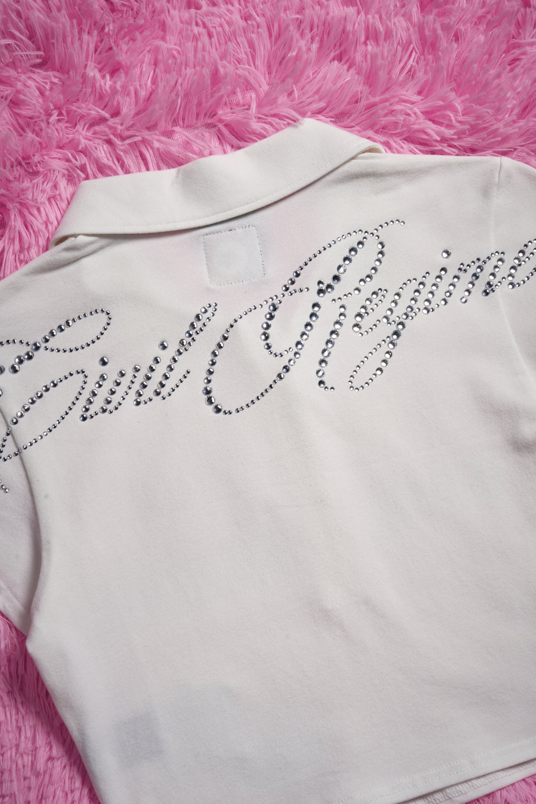 Honor Roll Princess Mini Cropped Polo in White
