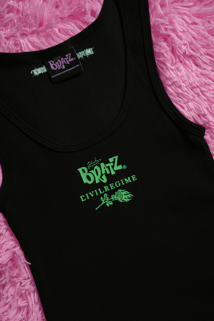 Bratz Forever Cropped Ribbed Tank in Black