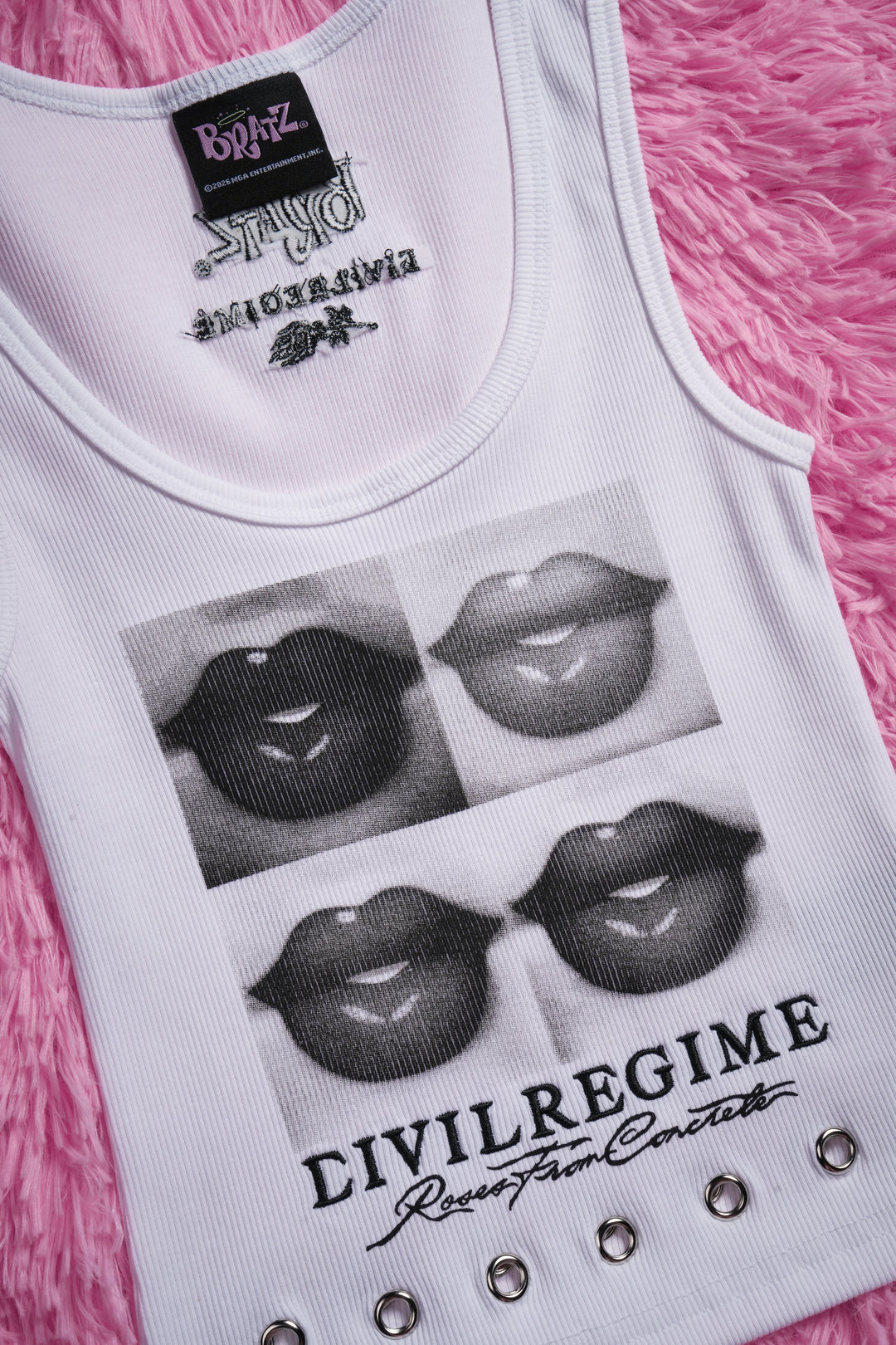 Glossed Up Cropped Ribbed Tank in White