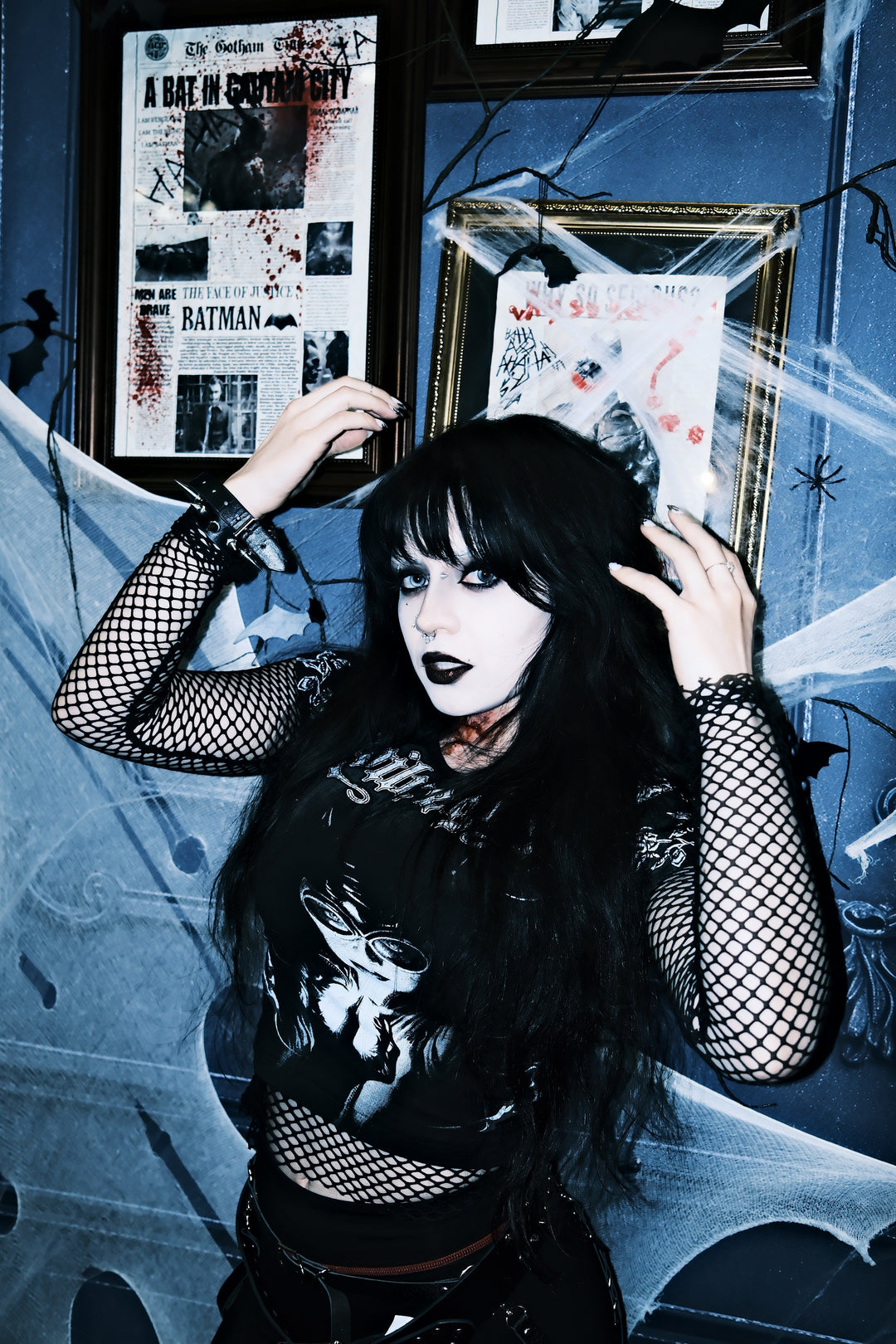 Diamond Sin Hellveil Mesh Twofer in Black