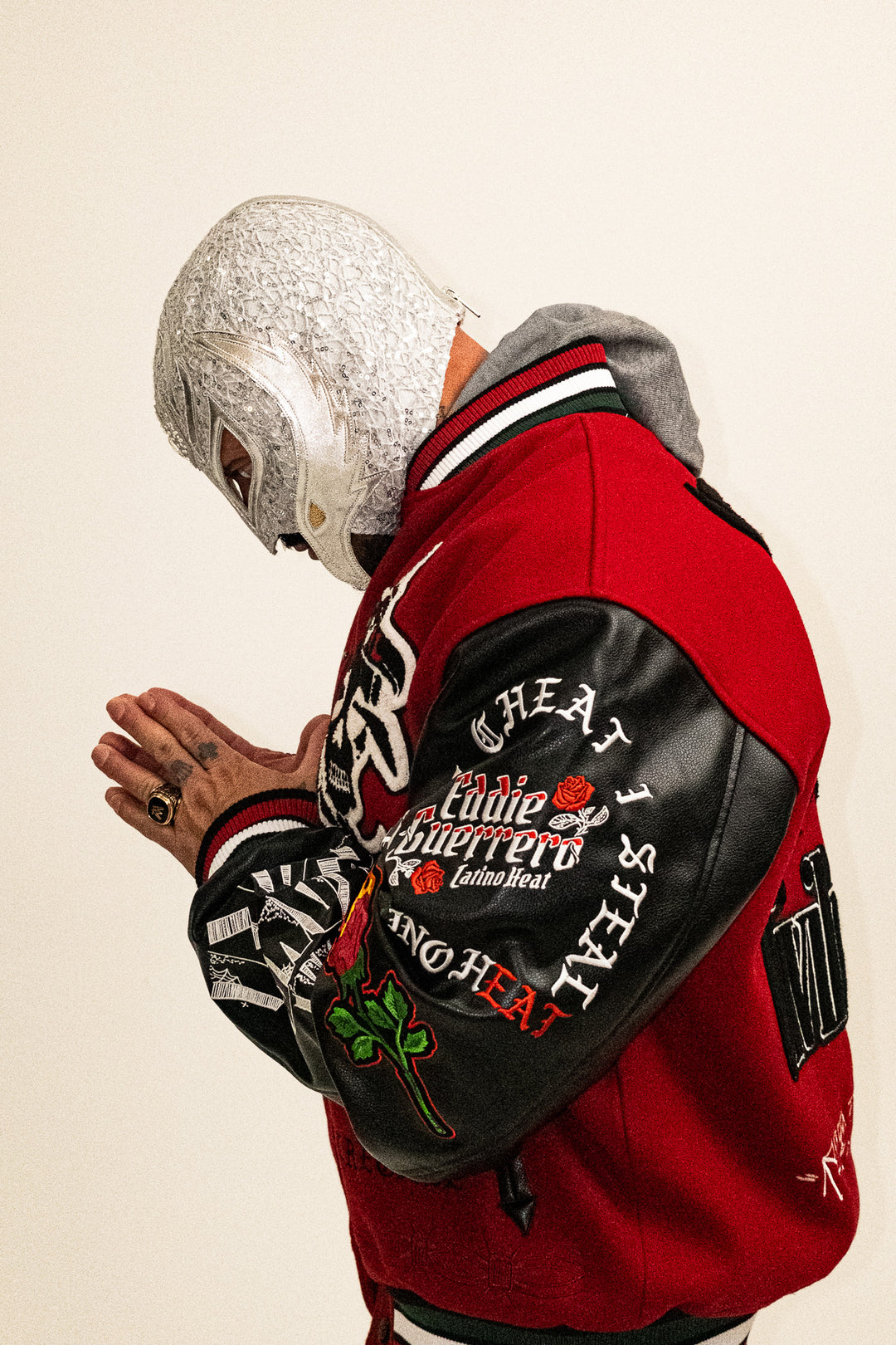 LWO Letterman Jacket in Radiant Red/Black