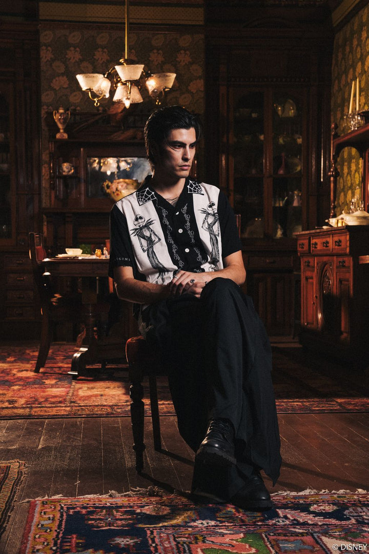 Bone Lane Cuban Collar S/S Shirt in Black