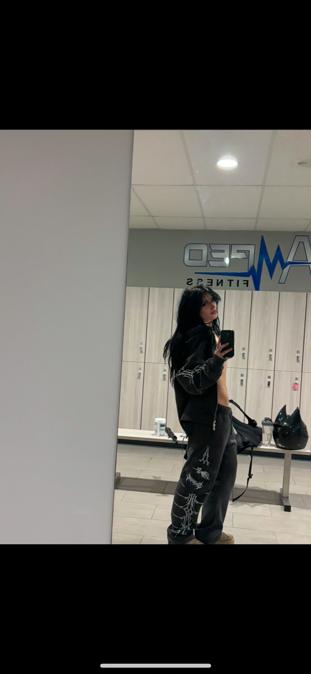 Civil Wide Leg Cargo Fleece Pants in Black