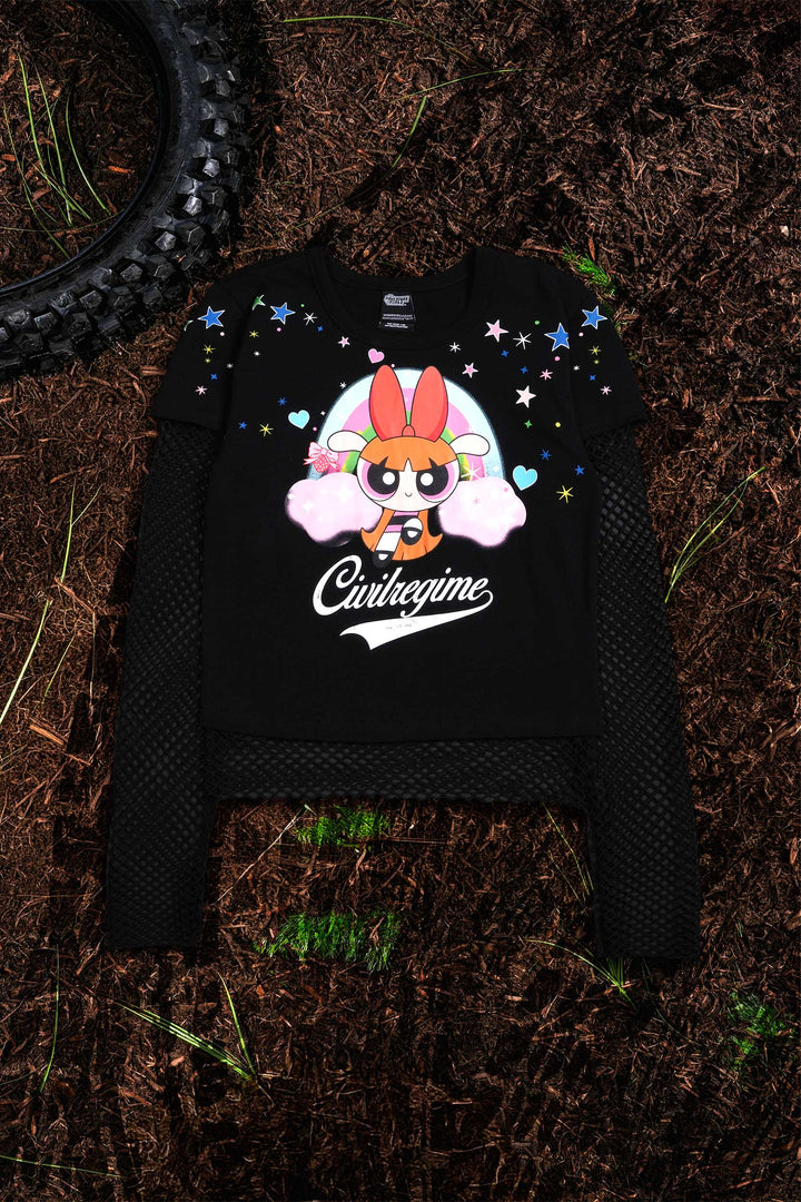 Boss Baby Hellveil Mesh Twofer in Black