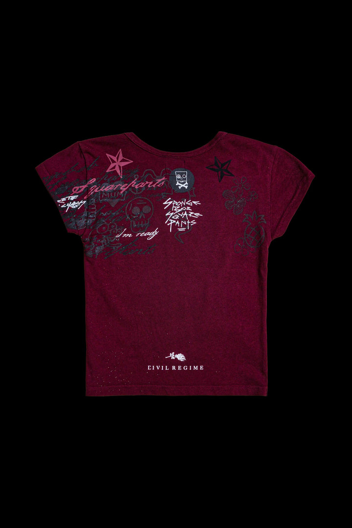 High Tide Baby Tee in Oxblood