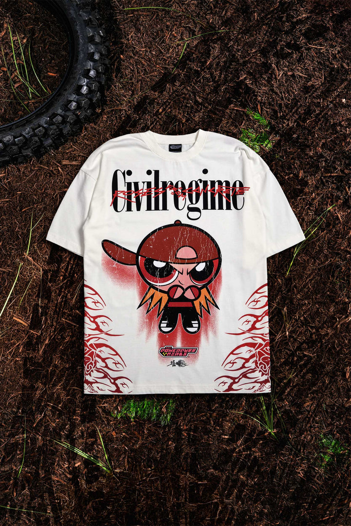 Rowdy Red American Classic Oversized Tee in Butter