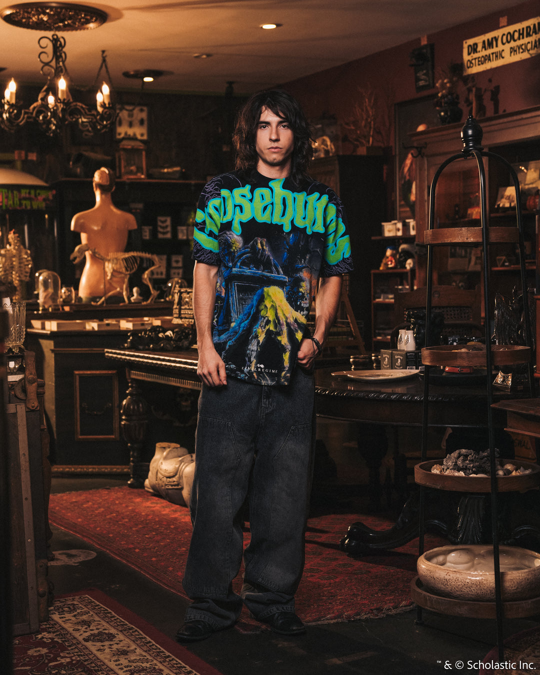 Graveyard Ghouls American Classic Oversized Tee in Black