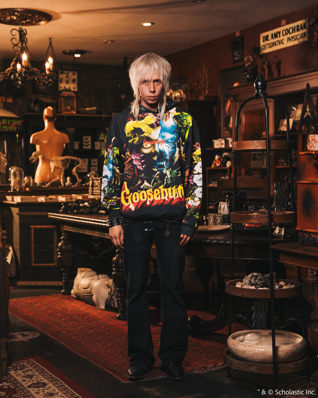 Goosebumps Collage Indie Rose Hoodie in Goosebumps All Over Print