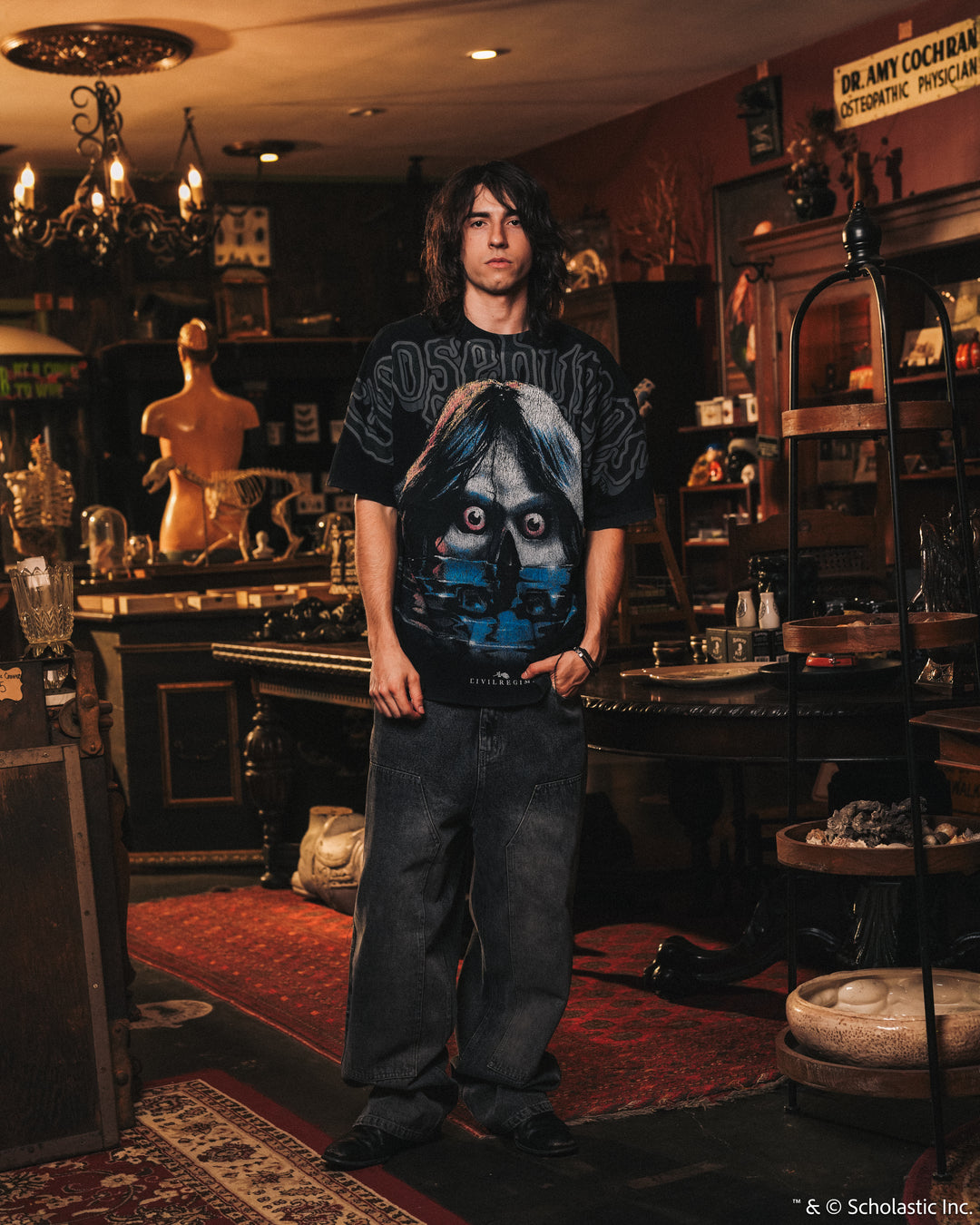 Camp Cold Lake American Classic Oversized Tee in Vintage Black