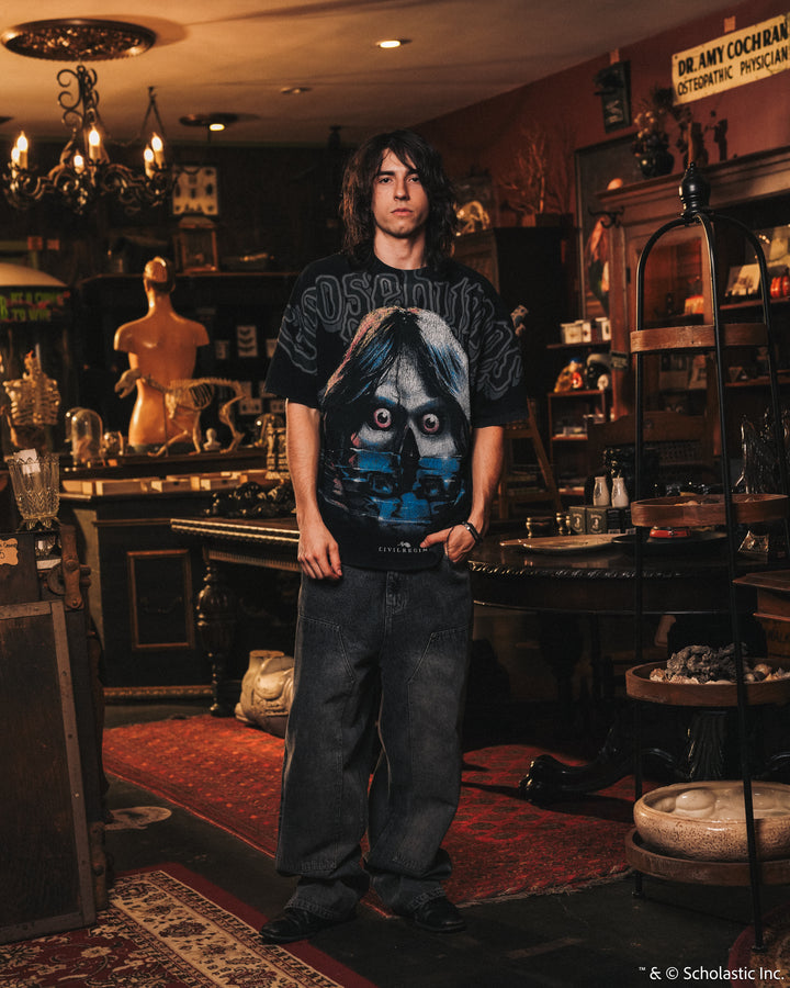 Camp Cold Lake American Classic Oversized Tee in Vintage Black