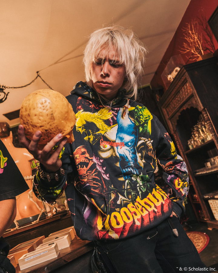 Goosebumps Collage Indie Rose Hoodie in Goosebumps All Over Print