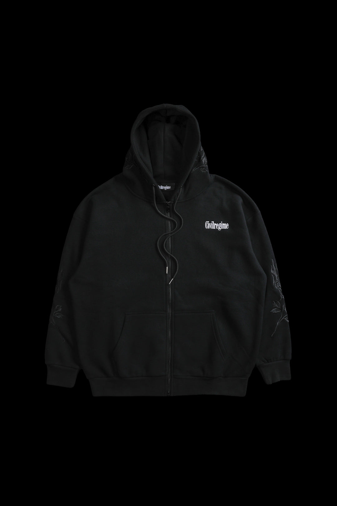 A Forever Rose Classic Zip Up Hoodie in Black