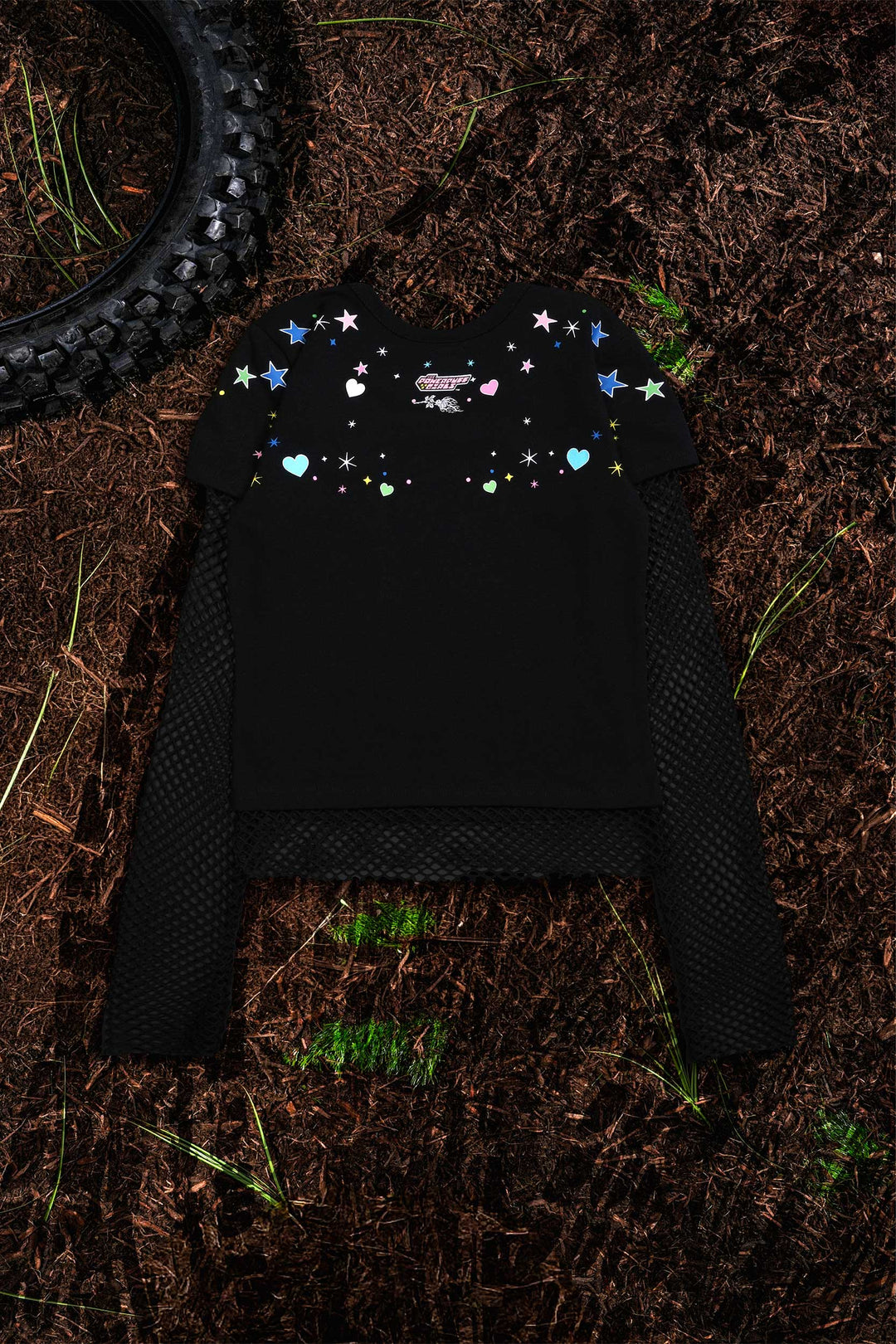 Cry Baby Hellveil Mesh Twofer in Black