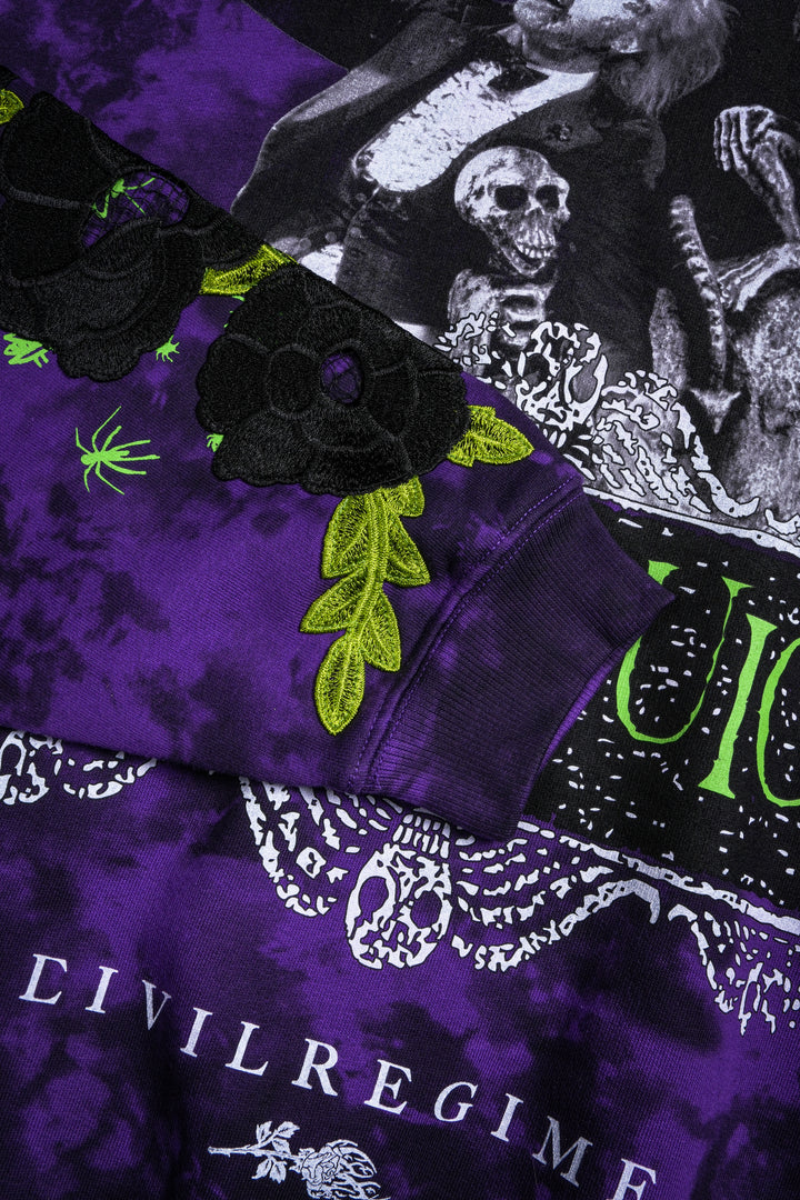 Allowing Chaos Forever Rose Hoodie in Purple Marble Wash