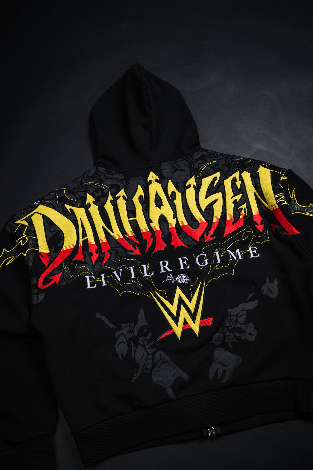 Pure Evil Full Zip Up Hoodie in Black