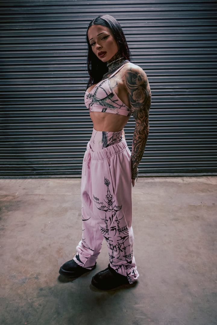 Bankai Brigade Wide Leg Pants in Baby Pink
