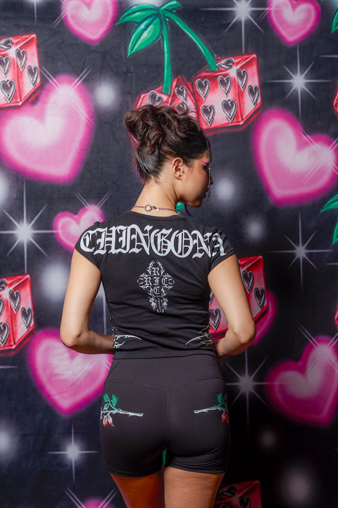 Chingona AF Baby Tee in Black