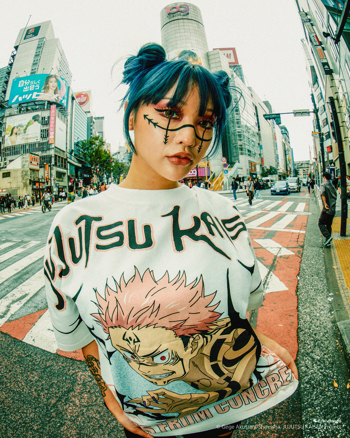 Wrath Of Sukuna "Side By Side" 199X Oversized Tee in Butter