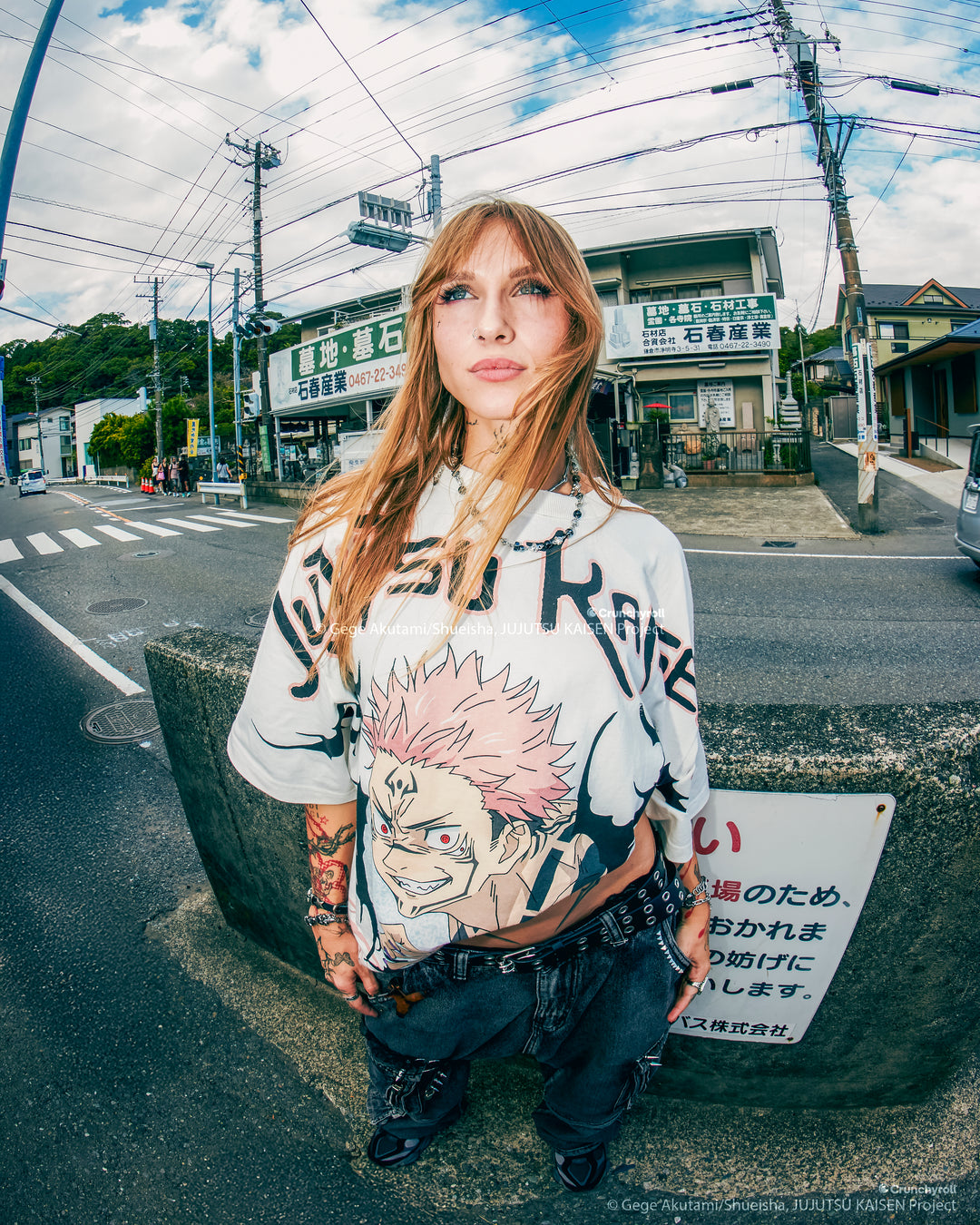 Wrath Of Sukuna "Side By Side" 199X Oversized Tee in Butter