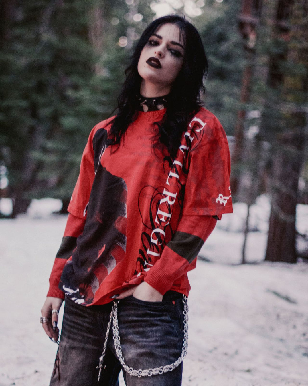 Dream Demon "Side By Side" 199X Oversized Tee in Equestrian Red