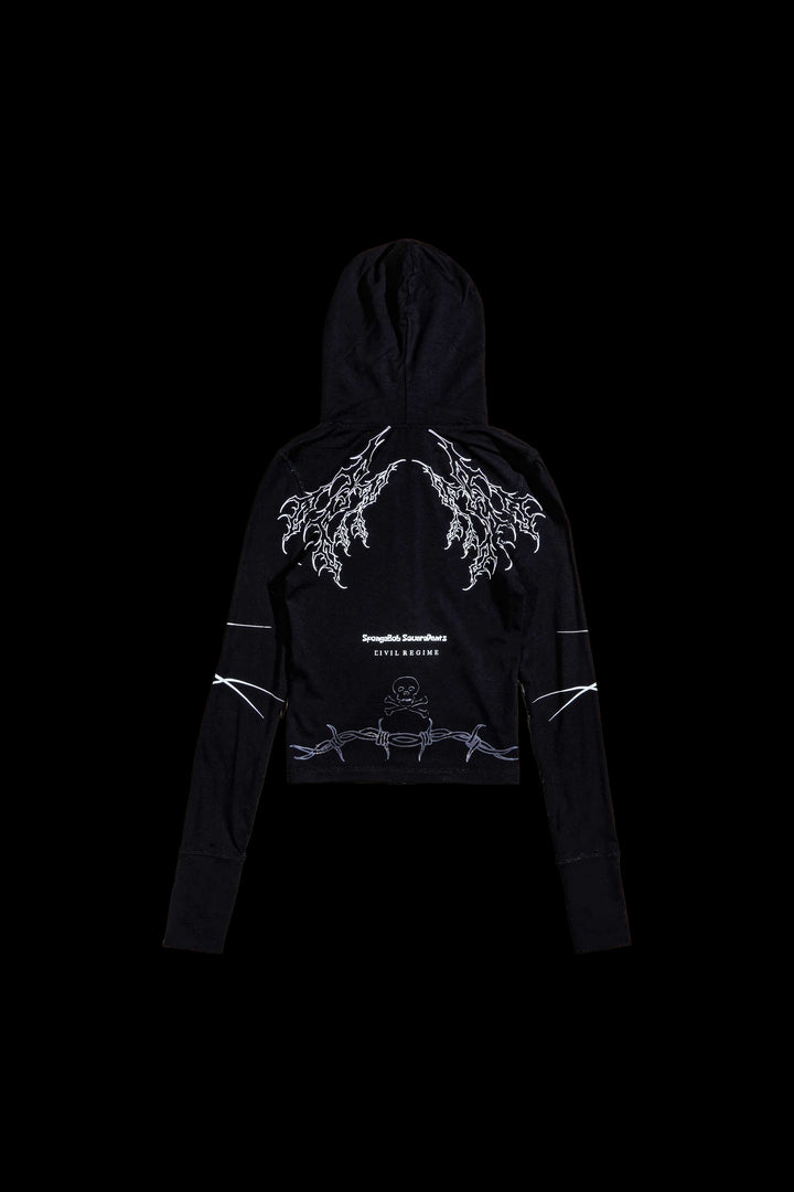 Anchor Love Pookie Zip Up Hoodie in Black