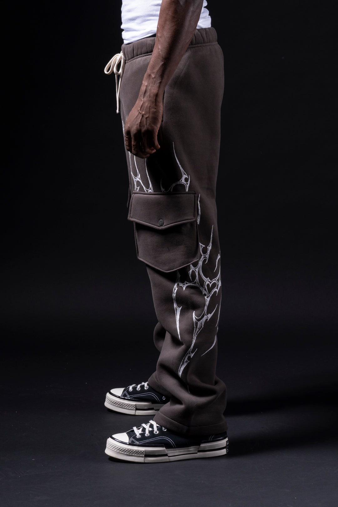 Enter Our Chaos Wide Leg Cargo Pants in Vintage Black