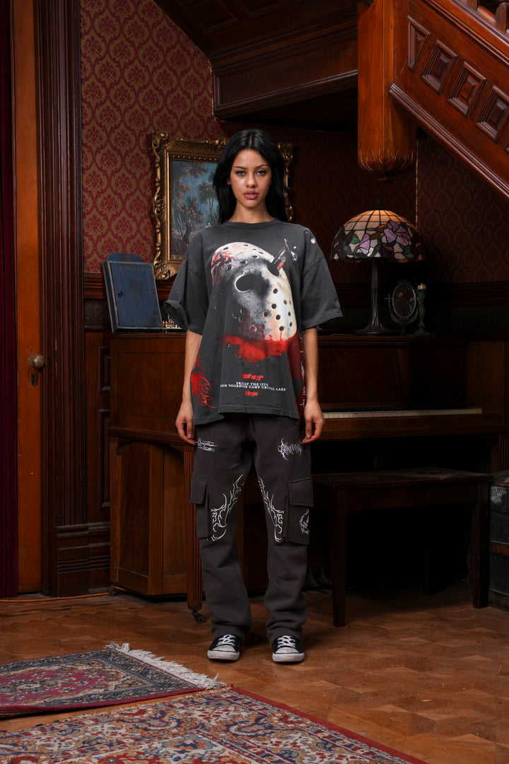 Jason "Side By Side" 199X Oversized Tee in Vintage Ashes