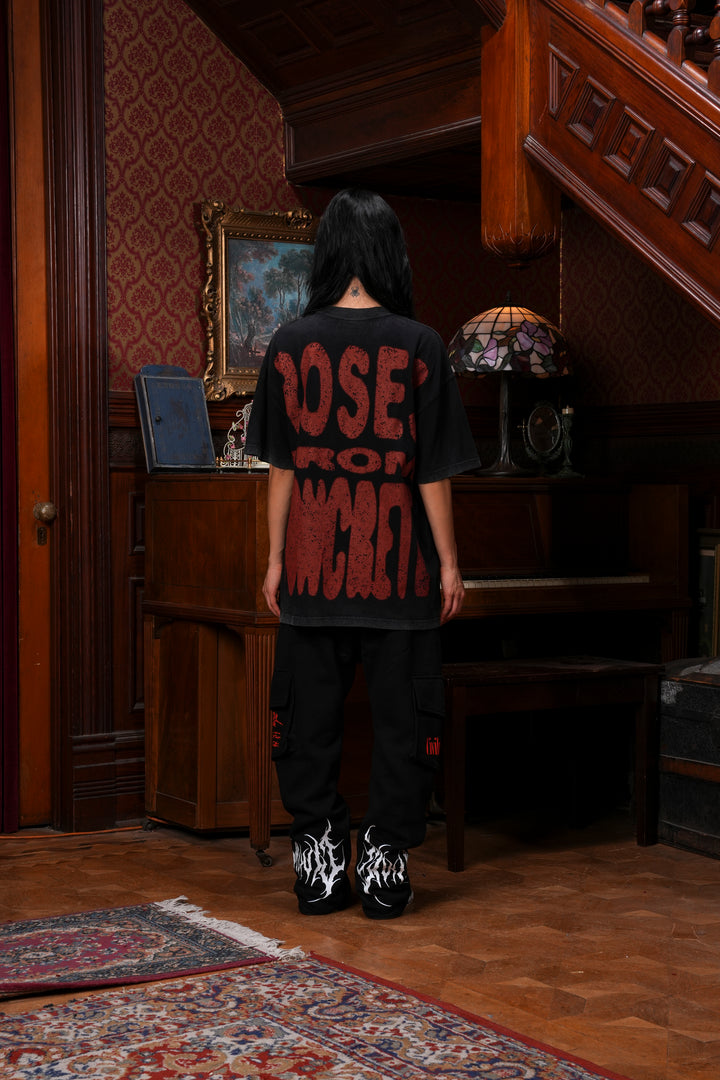 Nightmares American Classic Oversized Tee in Vintage Black