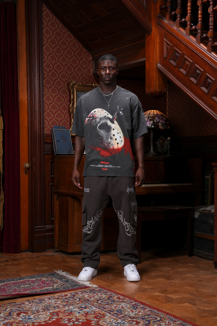 Jason "Side By Side" 199X Oversized Tee in Vintage Ashes