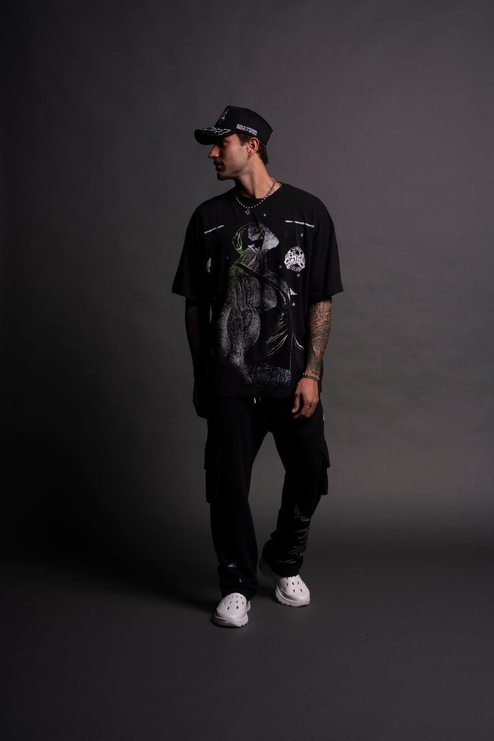 Bane "Side By Side" Oversized Tee in Black