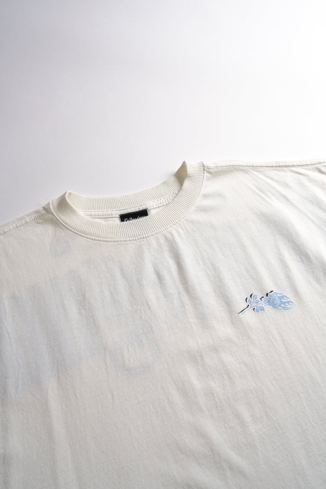 Concrete Blue 199X Raw Hem Cut Off Tee in Butter