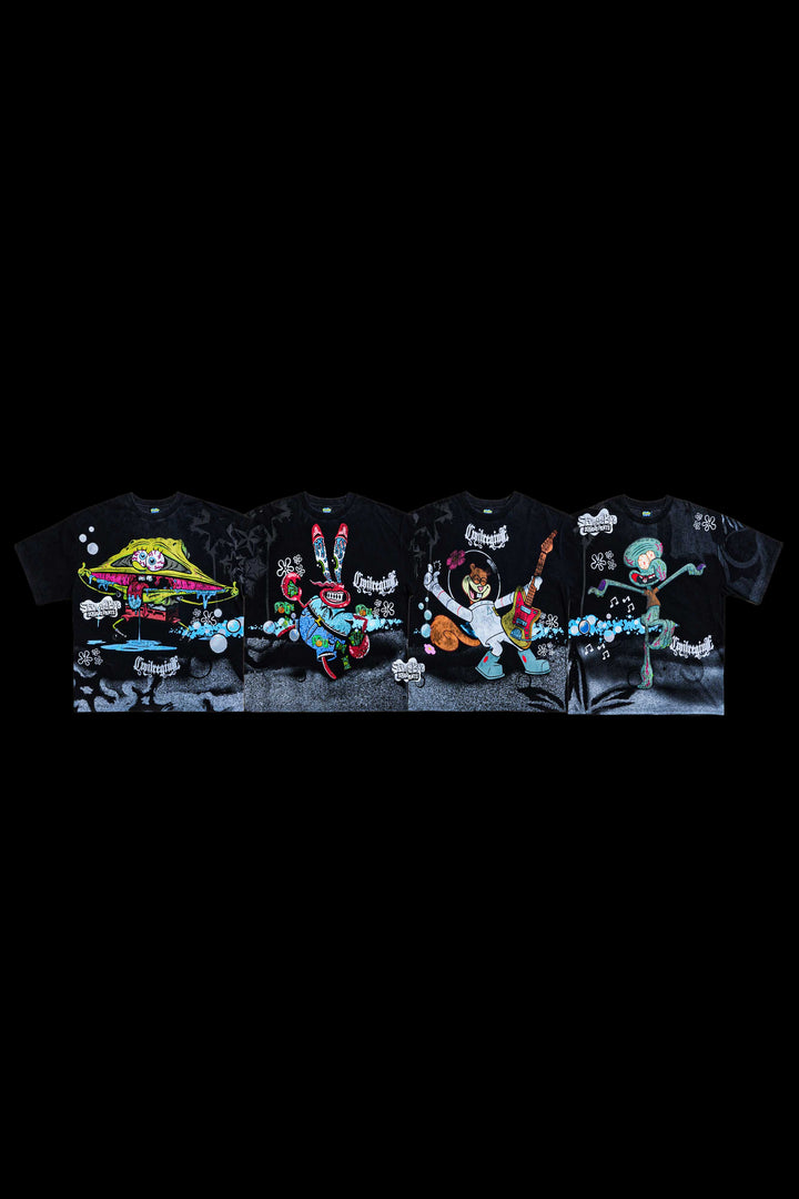 Spongebob Side By Side 199X Tee "Box Set" in Vintage Black