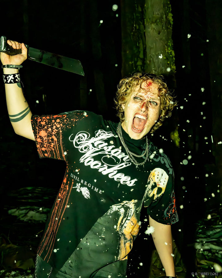 Crystal Lake Killer American Classic Oversized Tee in Black