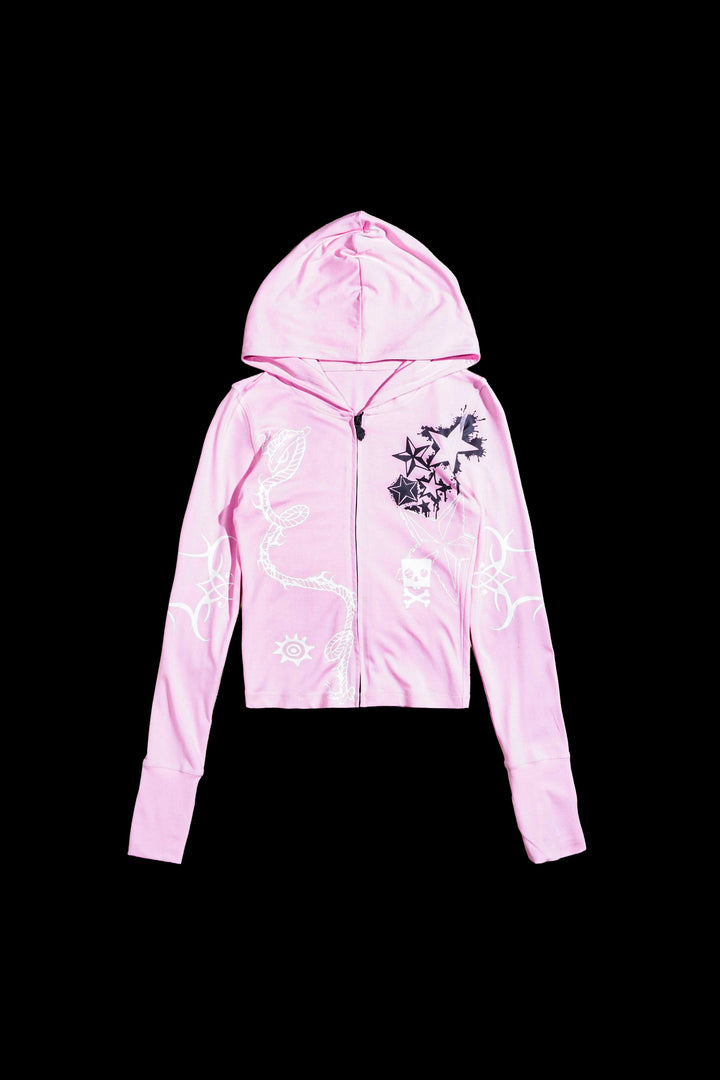 Anchor Love Pookie Zip Up Hoodie in Lux Pink