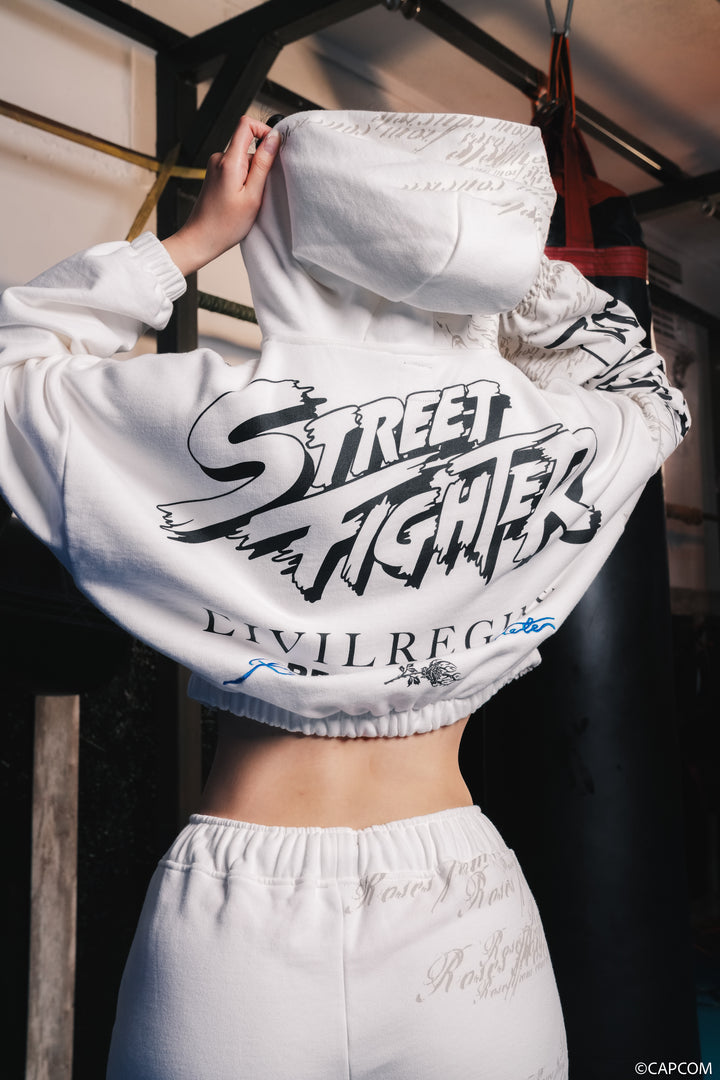 Strongest Rose Ultra Cropped Zip Hoodie in Butter
