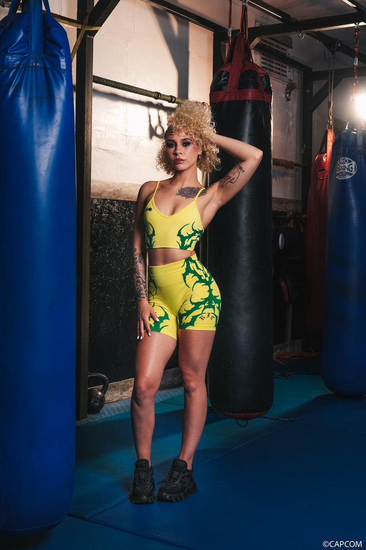 Alpha Aura Kelly Seamless Shorts in Yellow